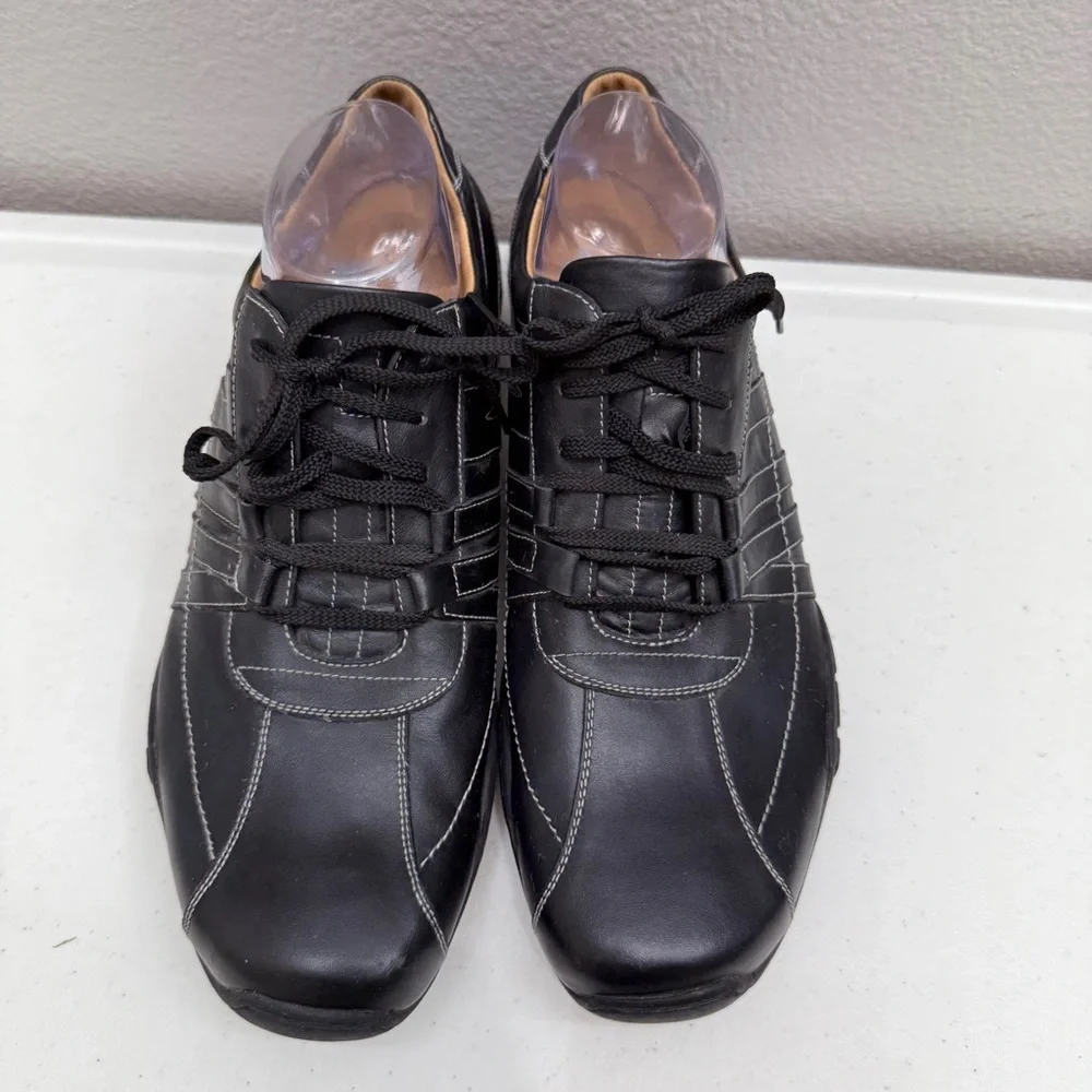 Florsheim Men's Sneakers Shoes Size 10.5 Black Leather Lace up Comfy